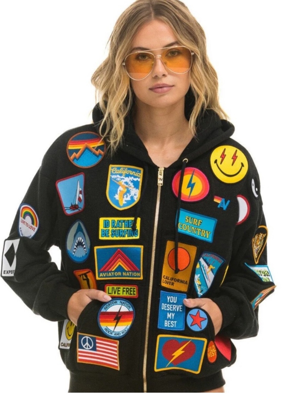 Vintage Patch Full Zip Hoodie